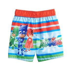 PJ Masks Boys Size 2T Graphic Striped Swim Trunks Toddler Beach Pool Summer Fun